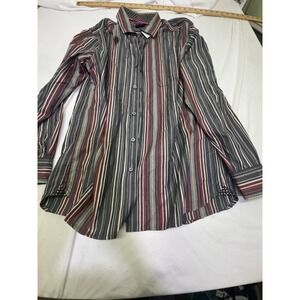 Tommy Bahama Button Up Shirt Large Adult Pink Striped Long Sleeve Classic Mens L
